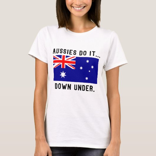Aussies Doen het... Down Under. T-shirt (Voorkant)