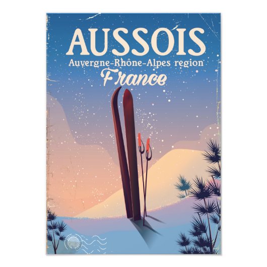 Aussois Auvergne-Rhône-Alpes France ski poster (Voorkant)