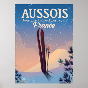 Aussois Auvergne-Rhône-Alpes France ski poster