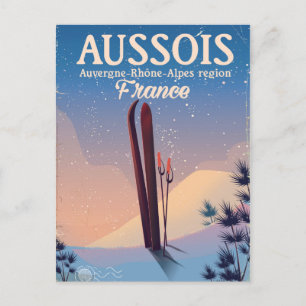 Aussois Auvergne-Rhône-Alpes France ski poster Briefkaart