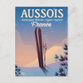 Aussois Auvergne-Rhône-Alpes France ski poster Briefkaart (Voorkant)