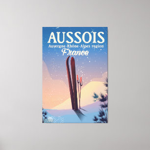 Aussois Auvergne-Rhône-Alpes France ski poster Canvas Afdruk