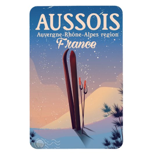 Aussois Auvergne-Rhône-Alpes France ski poster Magneet (Verticaal)