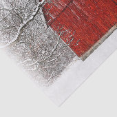 Austere and Bare Winter Red Barn Tissuepapier (Detail)