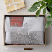 Austere and Bare Winter Red Barn Tissuepapier (Geschenk)