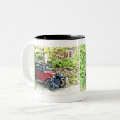 Austin 7 tweekleurige koffiemok (Voorkant links)