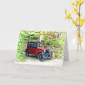 Austin 7 wenskaart kaart (Gele Bloem)