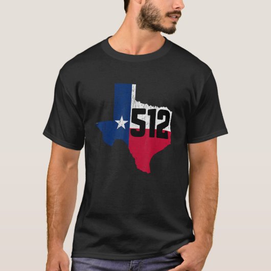 Austin Area Code 512 Texas Telefoonnummer Gift T-shirt (Voorkant)