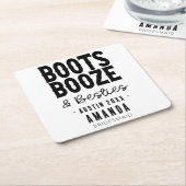 Austin Bachelorette Boots Booze Besties Custom Kartonnen Onderzetters (Schuin)
