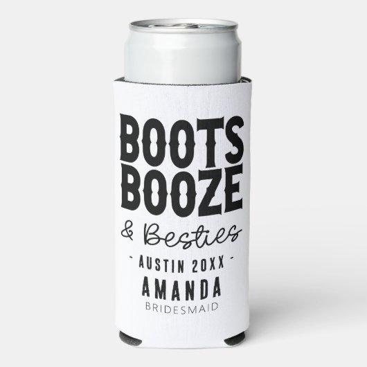 Austin Bachelorette Boots Booze Besties Custom Seltzer Blikjeskoeler (Seltzer Achterkant)
