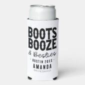 Austin Bachelorette Boots Booze Besties Custom Seltzer Blikjeskoeler (Seltzer Voorkant)