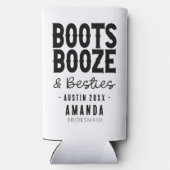 Austin Bachelorette Boots Booze Besties Custom Seltzer Blikjeskoeler (Achterkant)