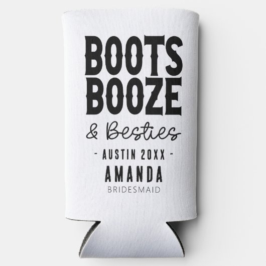 Austin Bachelorette Boots Booze Besties Custom Seltzer Blikjeskoeler (Voorkant)