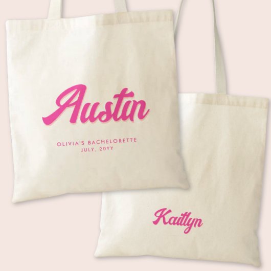 Austin Bachelorette Party Gepersonaliseerde Canvas Tote Bag
