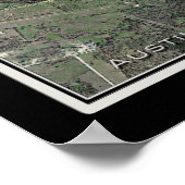 Austin-Bergstrom Intl Airport Texas Satellite Map Poster (Hoek)