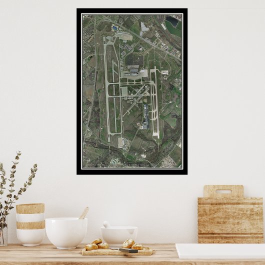 Austin-Bergstrom Intl Airport Texas Satellite Map Poster (Keuken)