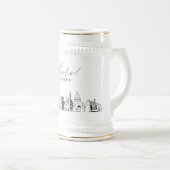 Austin Bridal Party Gift Skyline gepersonaliseerd Bierpul (Voorkant rechts)