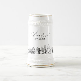 Austin Bridal Party Gift Skyline gepersonaliseerd Bierpul