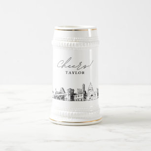 Austin Bridal Party Gift Skyline gepersonaliseerd Bierpul