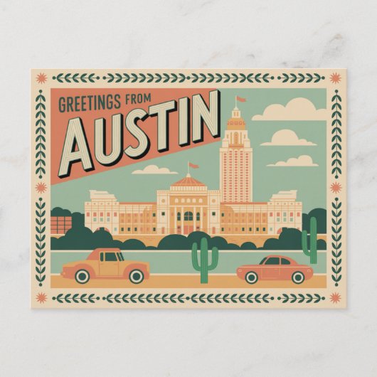 Austin Briefkaart | Groeten uit Austin (Voorkant)