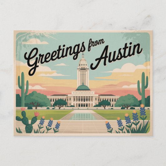  Austin Briefkaart | Groeten uit Austin (Voorkant)