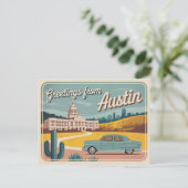  Austin Briefkaart | Groeten uit Austin (Staand voorkant)
