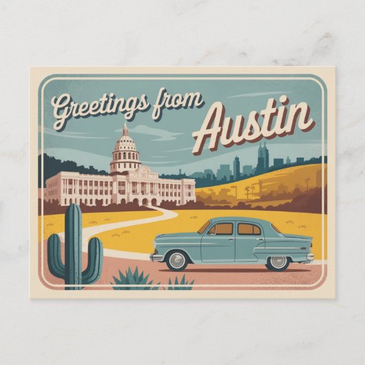  Austin Briefkaart | Groeten uit Austin (Voorkant)
