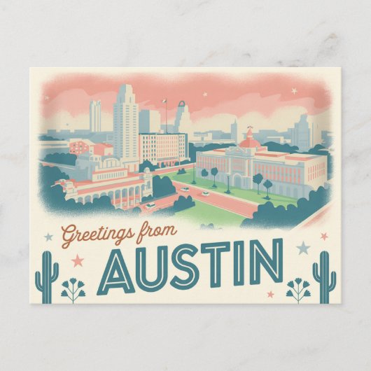 Austin Briefkaart | Groeten uit Austin (Voorkant)