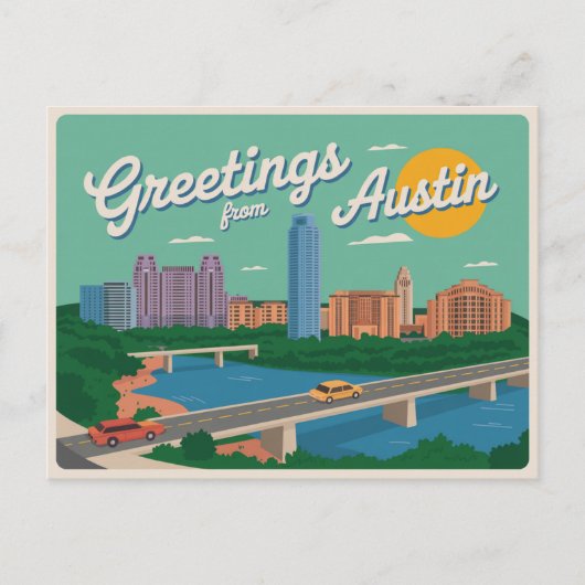 Austin Briefkaart | Groeten uit Austin (Voorkant)
