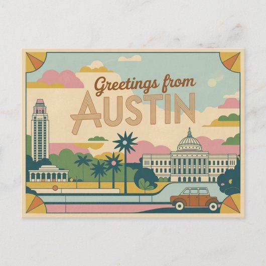  Austin Briefkaart | Groeten uit Austin (Voorkant)