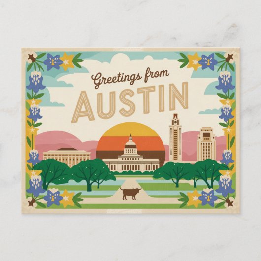 Austin Briefkaart | Groeten uit Austin (Voorkant)