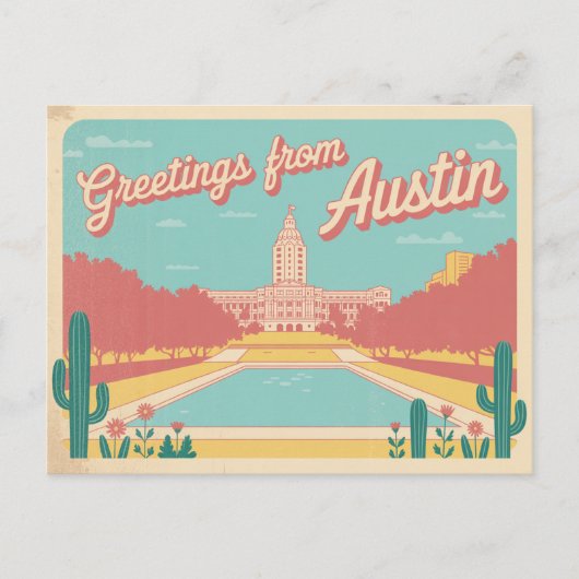  Austin Briefkaart | Groeten uit Austin (Voorkant)