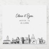 Austin Bruiloft gepersonaliseerd Champagne Label Sparkling Wijnetiket (Enkel label)