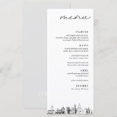 Austin Bruiloft Receptie Diner Menu (Voorkant / Achterkant)