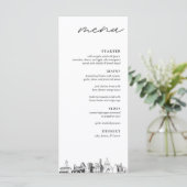 Austin Bruiloft Receptie Diner Menu (Staand voorkant)