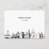 Austin Bruiloft Traditionele RSVP Maaltijden Optie Informatiekaartje (Achterkant)