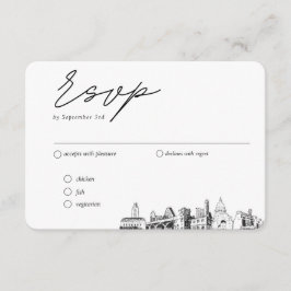 Austin Bruiloft Traditionele RSVP Maaltijden Optie Informatiekaartje