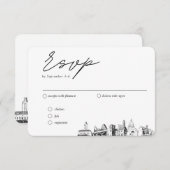 Austin Bruiloft Traditionele RSVP Maaltijden Optie Informatiekaartje (Voorkant / Achterkant)