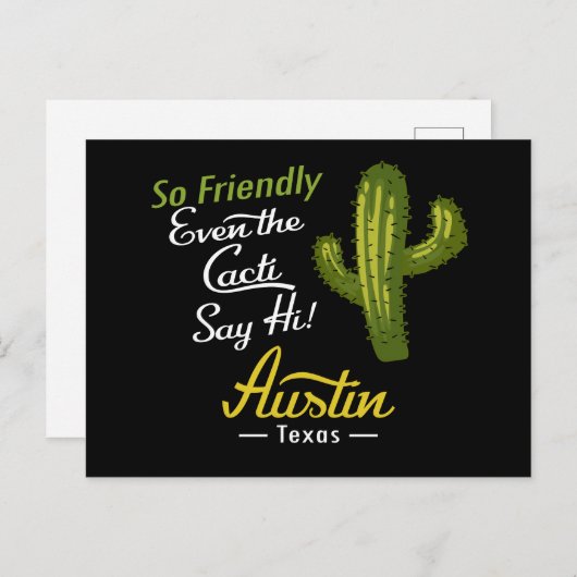 Austin Cactus Funny Retro Briefkaart (Voorkant / Achterkant)