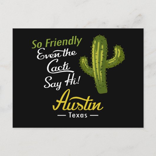 Austin Cactus Funny Retro Briefkaart (Voorkant)