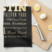 Austin City of Texas State Typography Art Theedoek (Quarter Fold)
