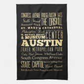 Austin City of Texas State Typography Art Theedoek (Verticaal)