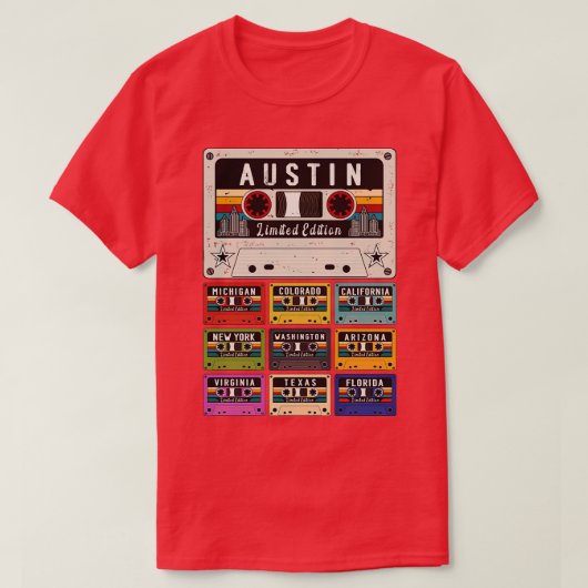 Austin City retro T-shirt (Design voorkant)