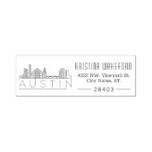 Austin City Skyline | Aangepast adres Zelfinktende Stempel (Design)