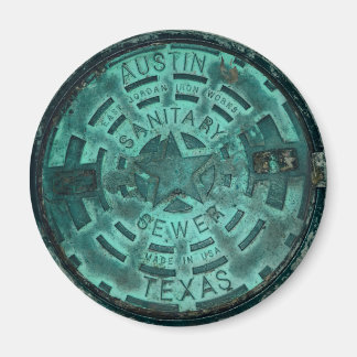 Austin City Texas Manhole-Hoesje Magneet