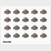 Austin City Texas Skyline Retro Zwart-wit kunst Vierkante Sticker (Vel)