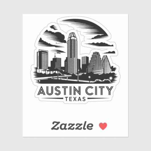 Austin City Texas, Verenigde Staten Sticker (Vel)