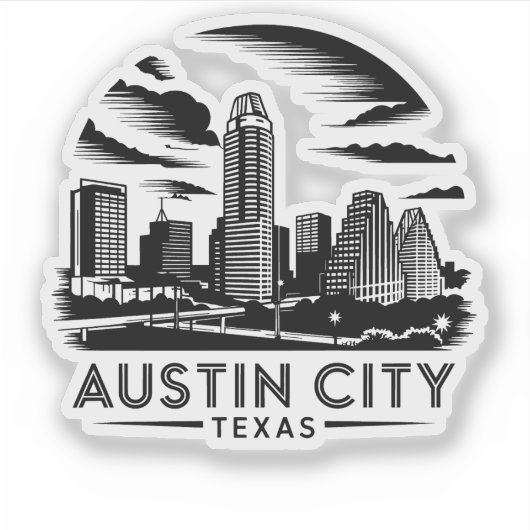 Austin City Texas, Verenigde Staten Sticker (Voorkant)