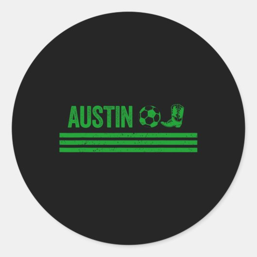 Austin Cowboy Boot Footll Club  Ronde Sticker (Voorkant)