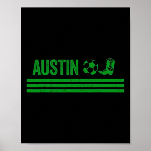 Austin Cowboy Boot Voetbal Club Poster (Voorkant)